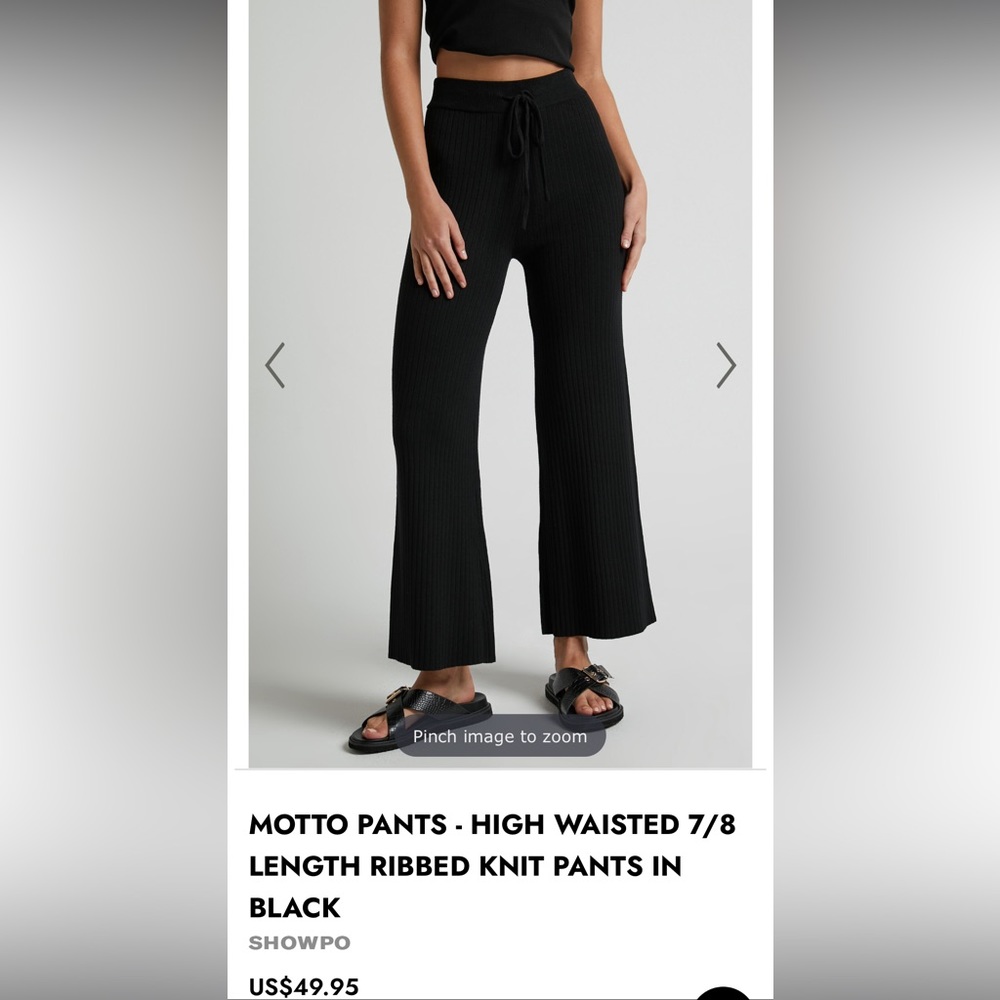 Showpo Knit Black Pants with Drawstring